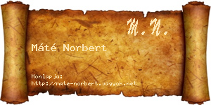 Máté Norbert névjegykártya