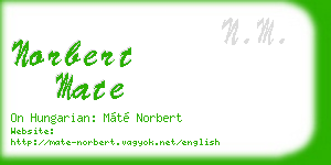 norbert mate business card